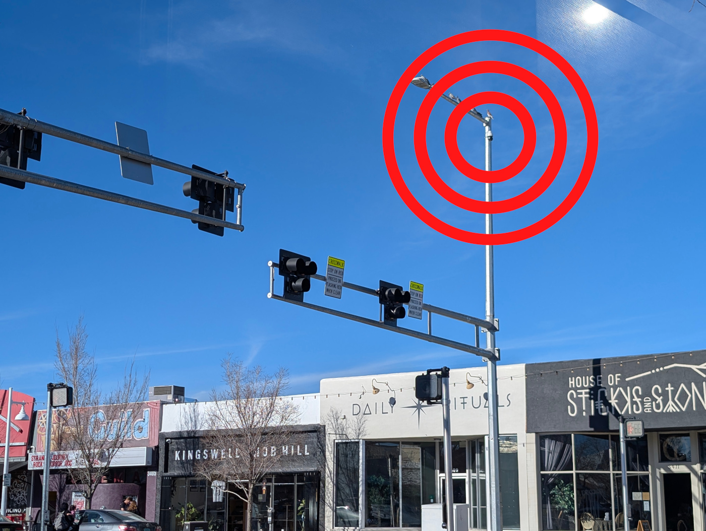 PTZ camera on light pole